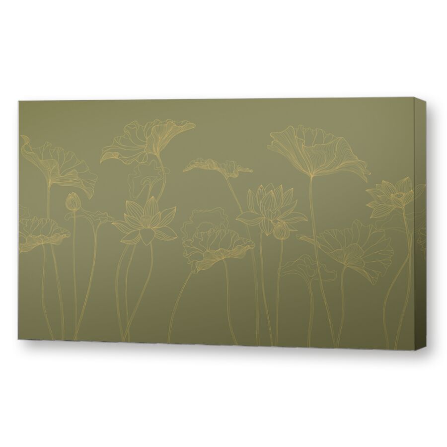 Lotus line green на подрамнике