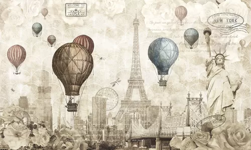 Retro city sepia