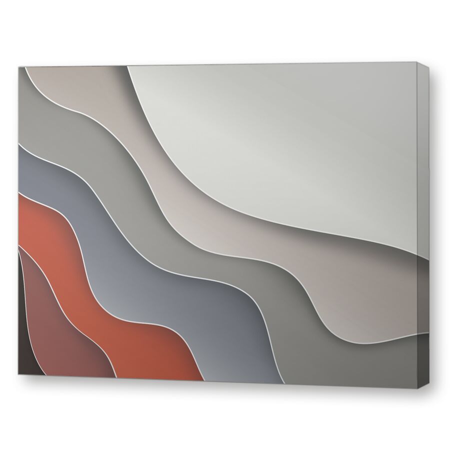 Waves red на подрамнике