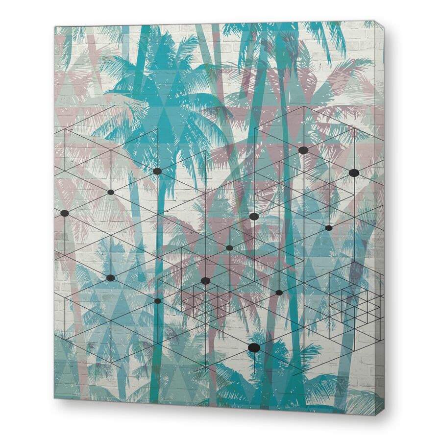Jungle geometry blue на подрамнике