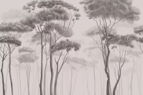 Fog in the forest sepia