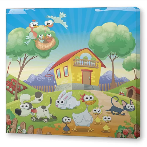 Зверюшки рядом с домиком